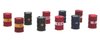 Barrels Oil companies, 1:87, ready made, painted (AR 387.221)